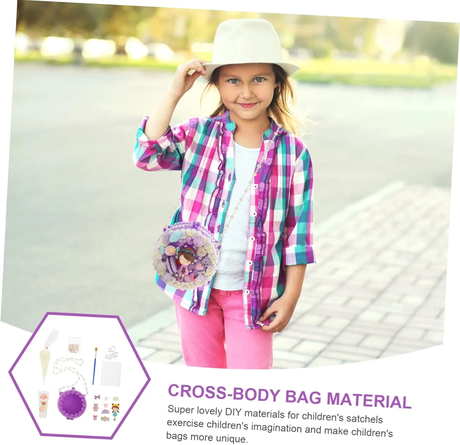 NAMOARLY DIY Shoulder Bag Material Kit Surprise Toys for Girls Boys and Girls Cross-Body Bag Making Supplies