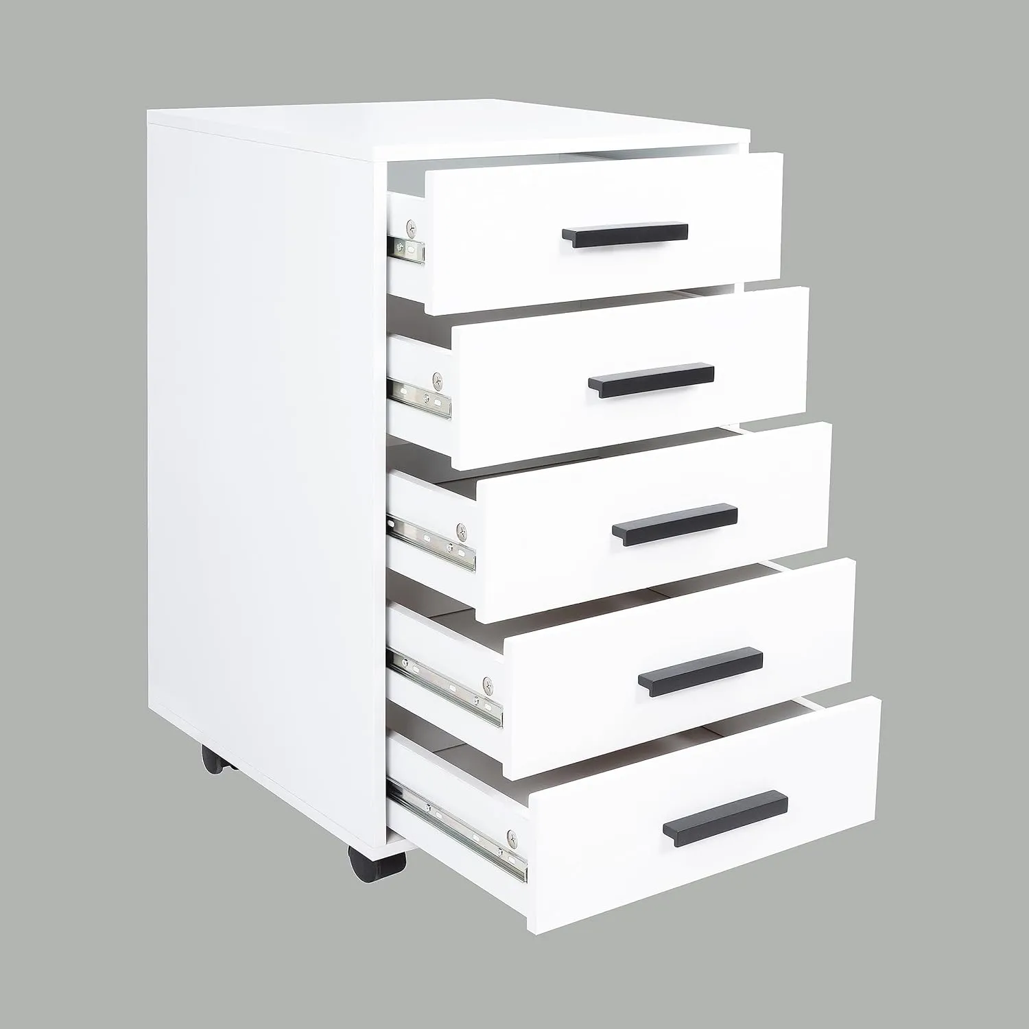 Naomi Home Parker 5 Drawer Office File Cabinet White