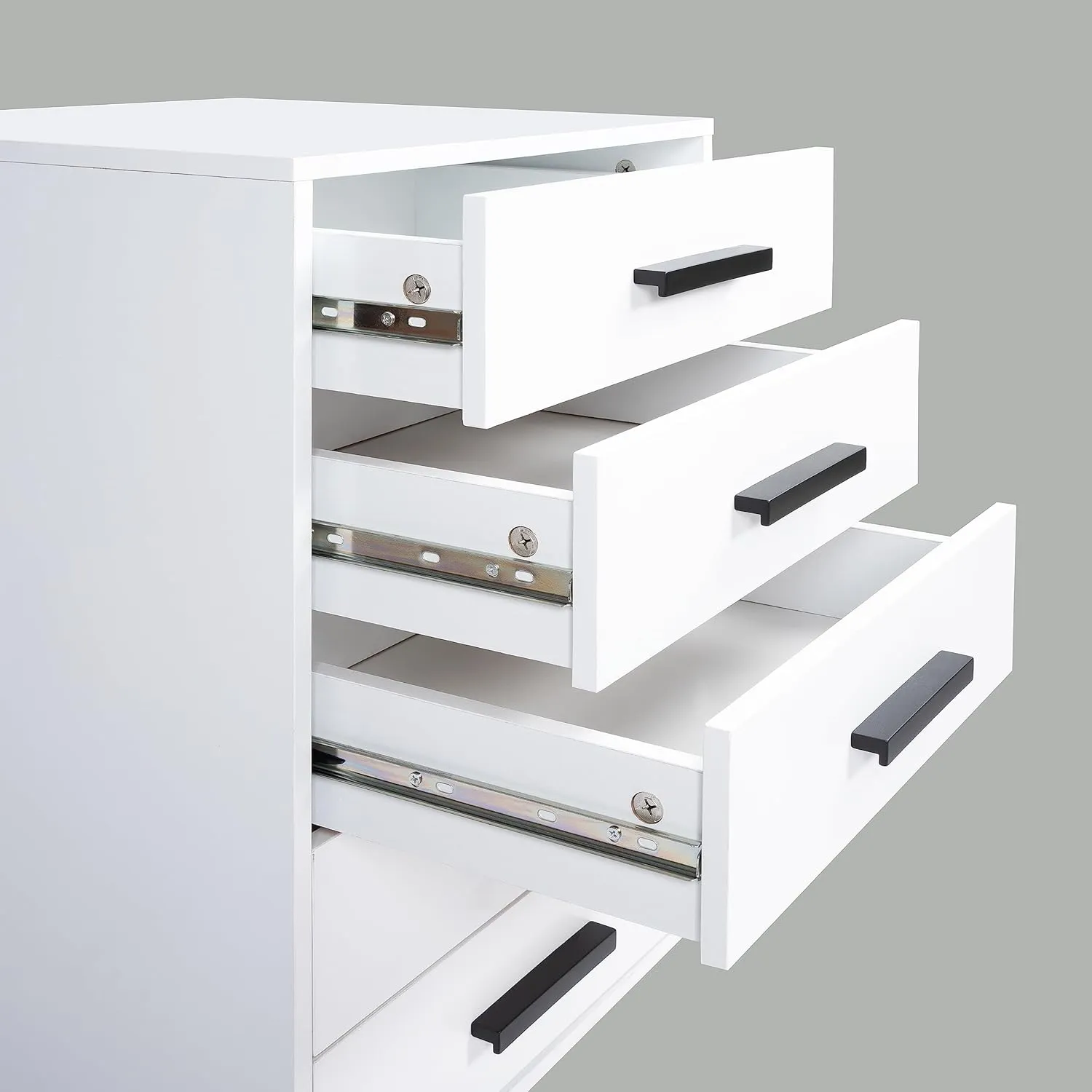 Naomi Home Parker 5 Drawer Office File Cabinet White