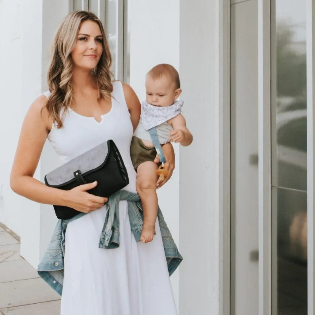 Nappy Baby Change Mat Travel Clutch | Gridlock Grey