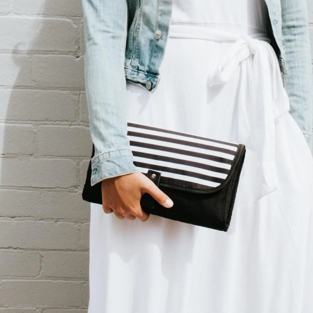 Nappy Baby Change Mat Travel Clutch | Zebra Crossing