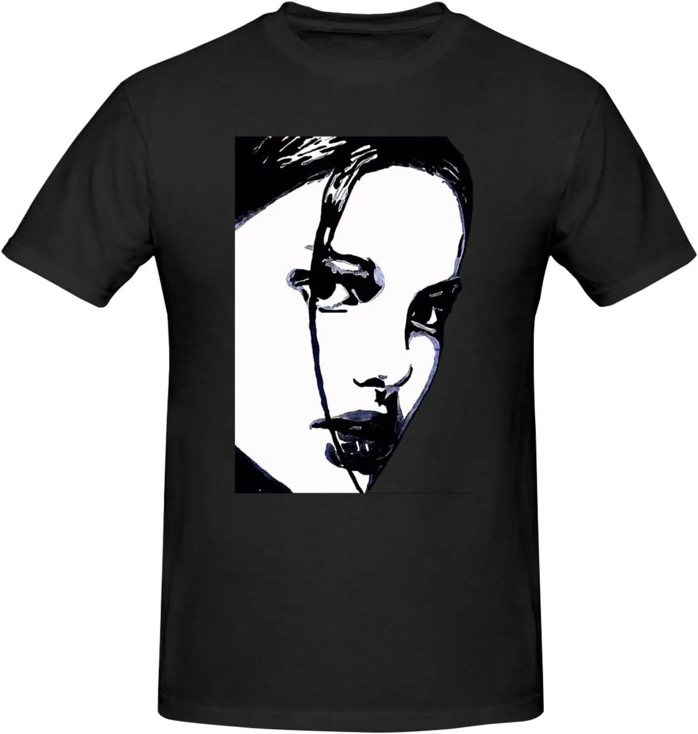 Natalie Music Portman Men's T-Shirts Short Sleeve Cotton Casual Basic Tee Shirts Black