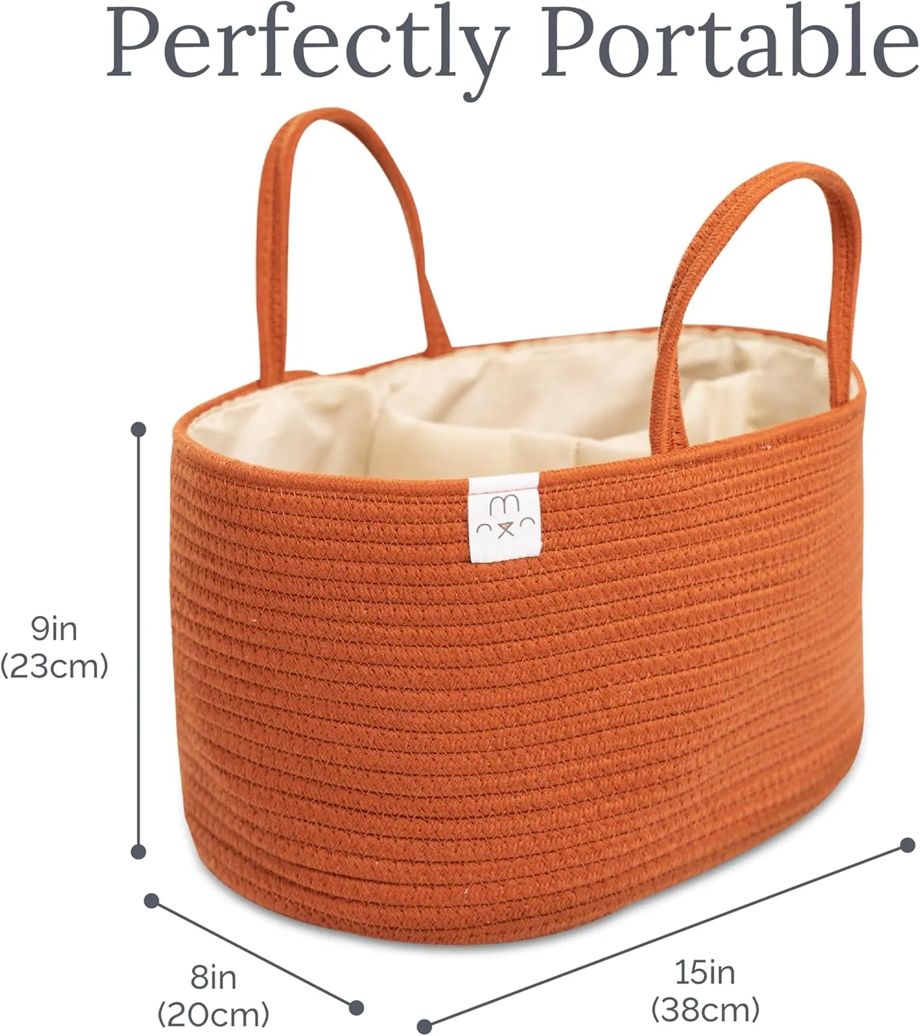 Natemia Baby Nappy Caddy Organiser - Large Portable Baby Caddy for Diapers and Wipes, Baby Basket for Newborn, Baby Storage Basket, Baby Baskets for Hampers, Gift Basket