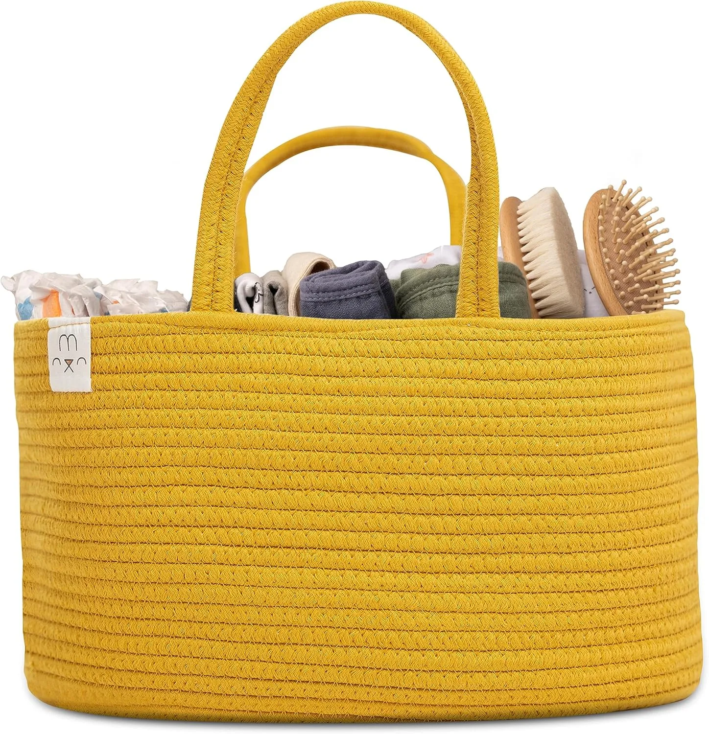 Natemia Baby Nappy Caddy Organiser - Large Portable Baby Caddy for Diapers and Wipes, Baby Basket for Newborn, Baby Storage Basket, Baby Baskets for Hampers, Gift Basket