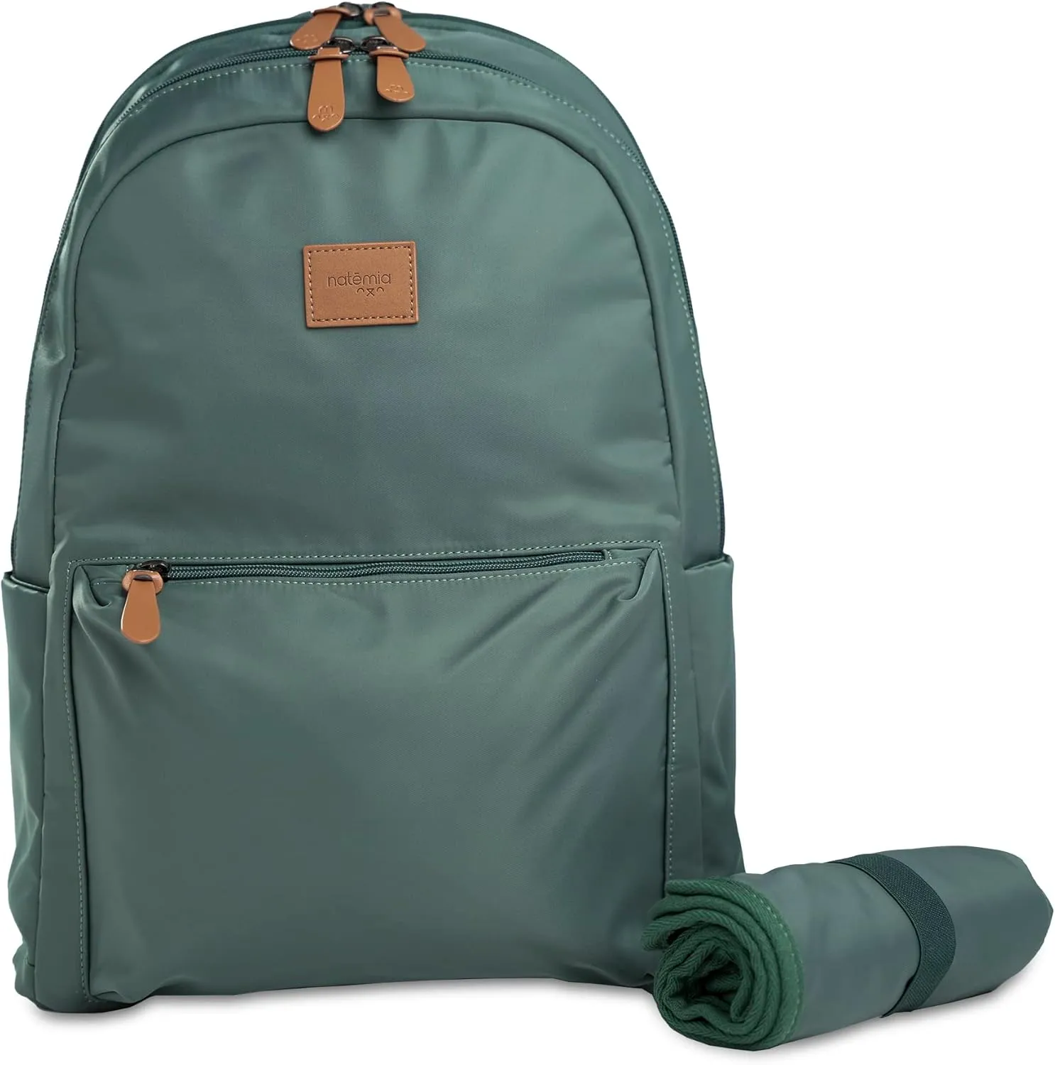 Natemia Diaper Backpack - Water-Resistant Baby Diaper Bag with Pockets, Stroller Straps, and Portable Changing Pad Included