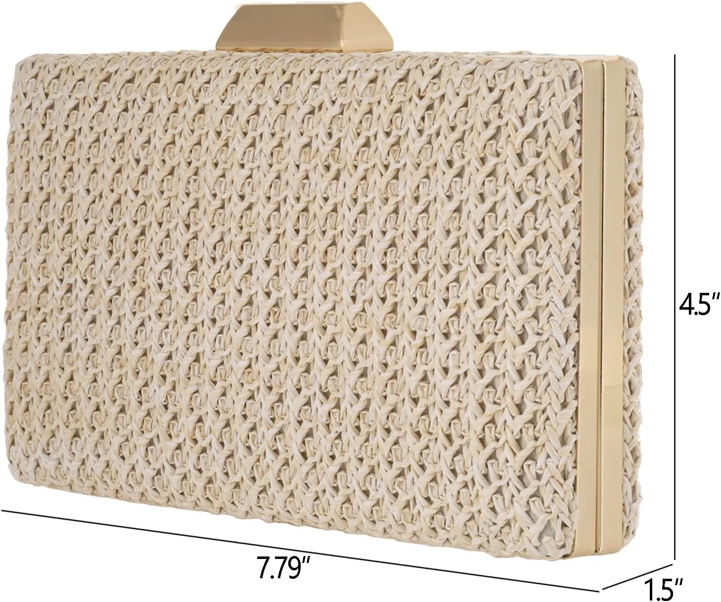 Natural Straw Box Clutch