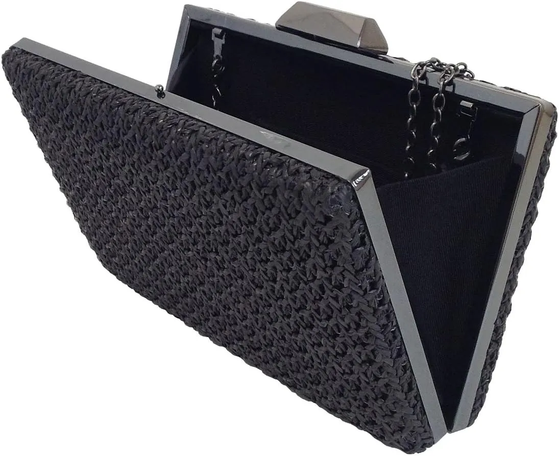 Natural Straw Box Clutch