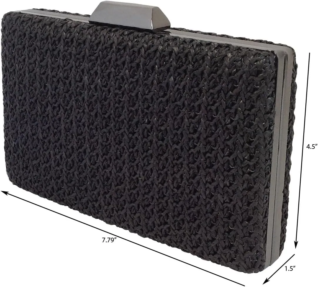 Natural Straw Box Clutch