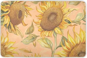 Nature Sunflowers Peach Extra Large Resuable Training Pee Pads for Kids Highly Absorbent Pee Pads for Bed Breathable Diaper Pads for Children Adults Pets 52" L x 34" W