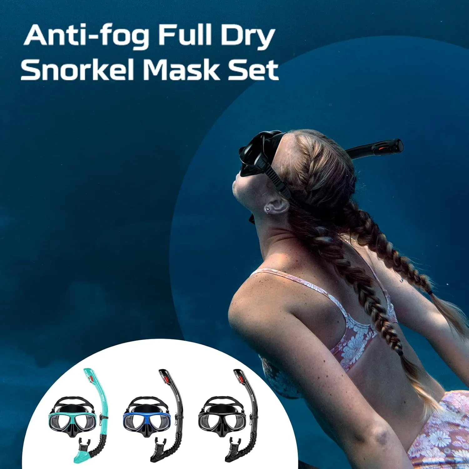 Nearsighted Snorkel Gear, Nearsighted Dry Snorkel Mask Set for Adult Youth, Nearsighted Anti Fog Diving Mask with Detachable Camera Mount & Adjustable Strap for Scuba Diving, Snorkeling, Freediving