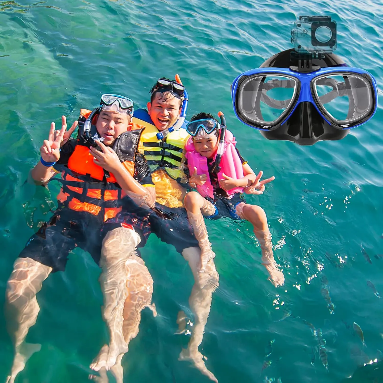 Nearsighted Snorkel Gear, Nearsighted Dry Snorkel Mask Set for Adult Youth, Nearsighted Anti Fog Diving Mask with Detachable Camera Mount & Adjustable Strap for Scuba Diving, Snorkeling, Freediving