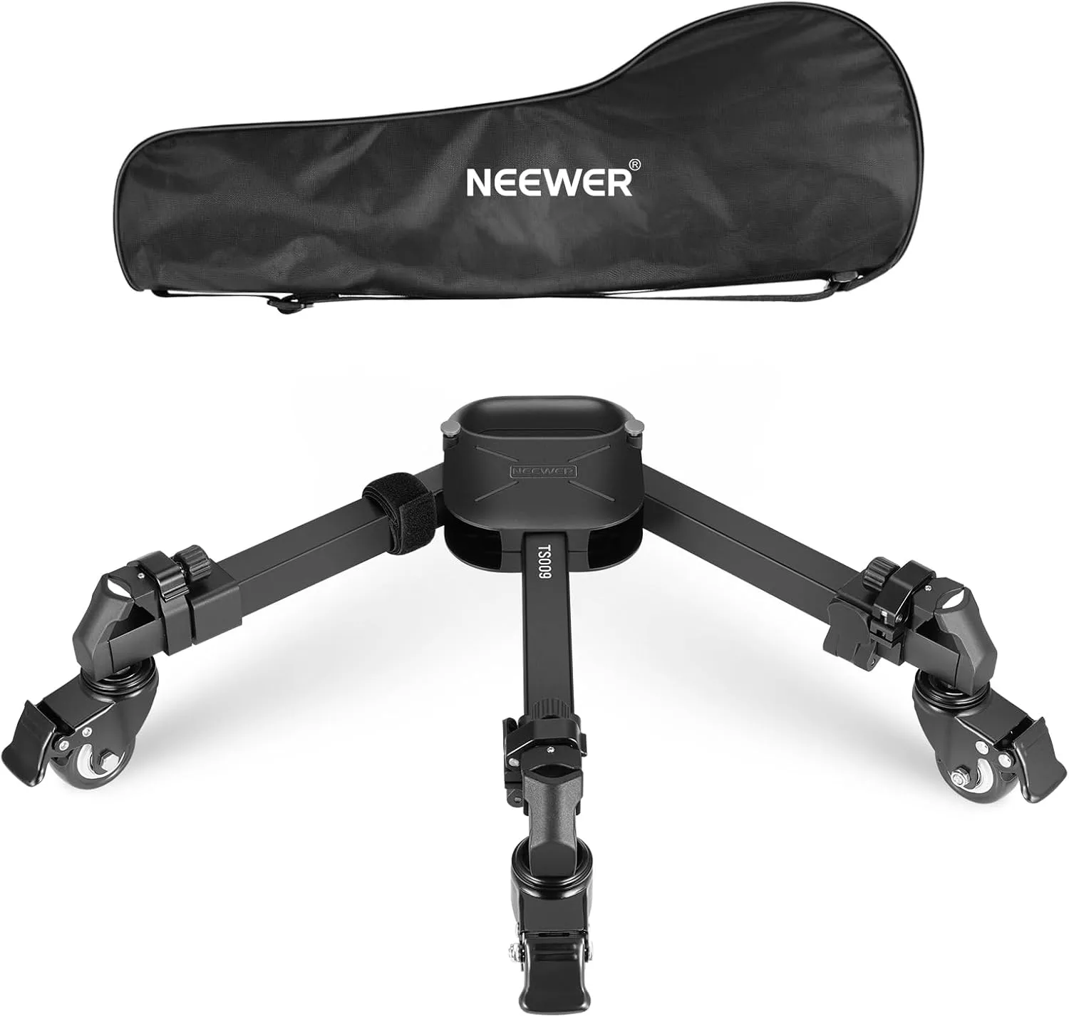 NEEWER Photography Tripod Dolly, Quick Lock Release Camera Dolly with 2" Rubber Wheels, Telescopic Legs, Handle & Bag, 33lb Heavy Duty for DSLR Cameras Camcorder Photo Video Recording, TS009