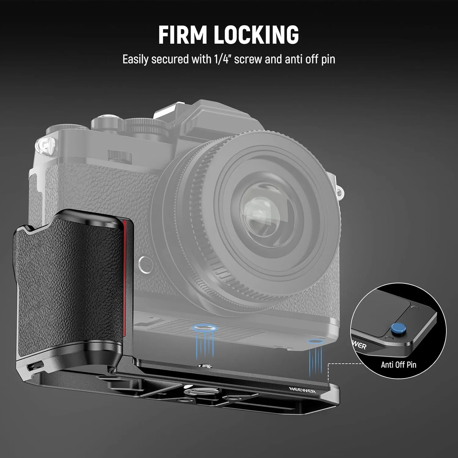 NEEWER Zfc L Bracket Handgrip Compatible with Nikon Z fc, Retro Formfitting Thin Camera Mounting Baseplate with Built in Handle & Thumb Grip for Arca Type Tripod Head, CA089