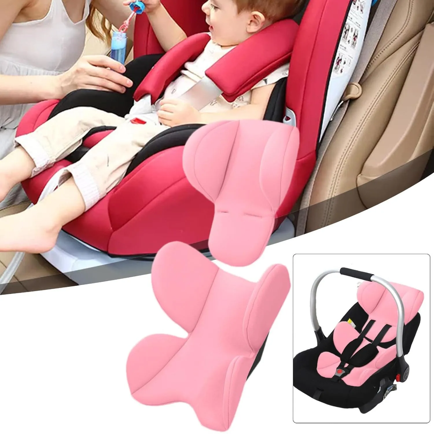 New Born Car Seat Cushion Insert,Baby Cushions for New Born,Stroller Cushion Breathable Car Seat Insert for Baby New Born Infant Carseats Pushchair Pram Carrier Lounger