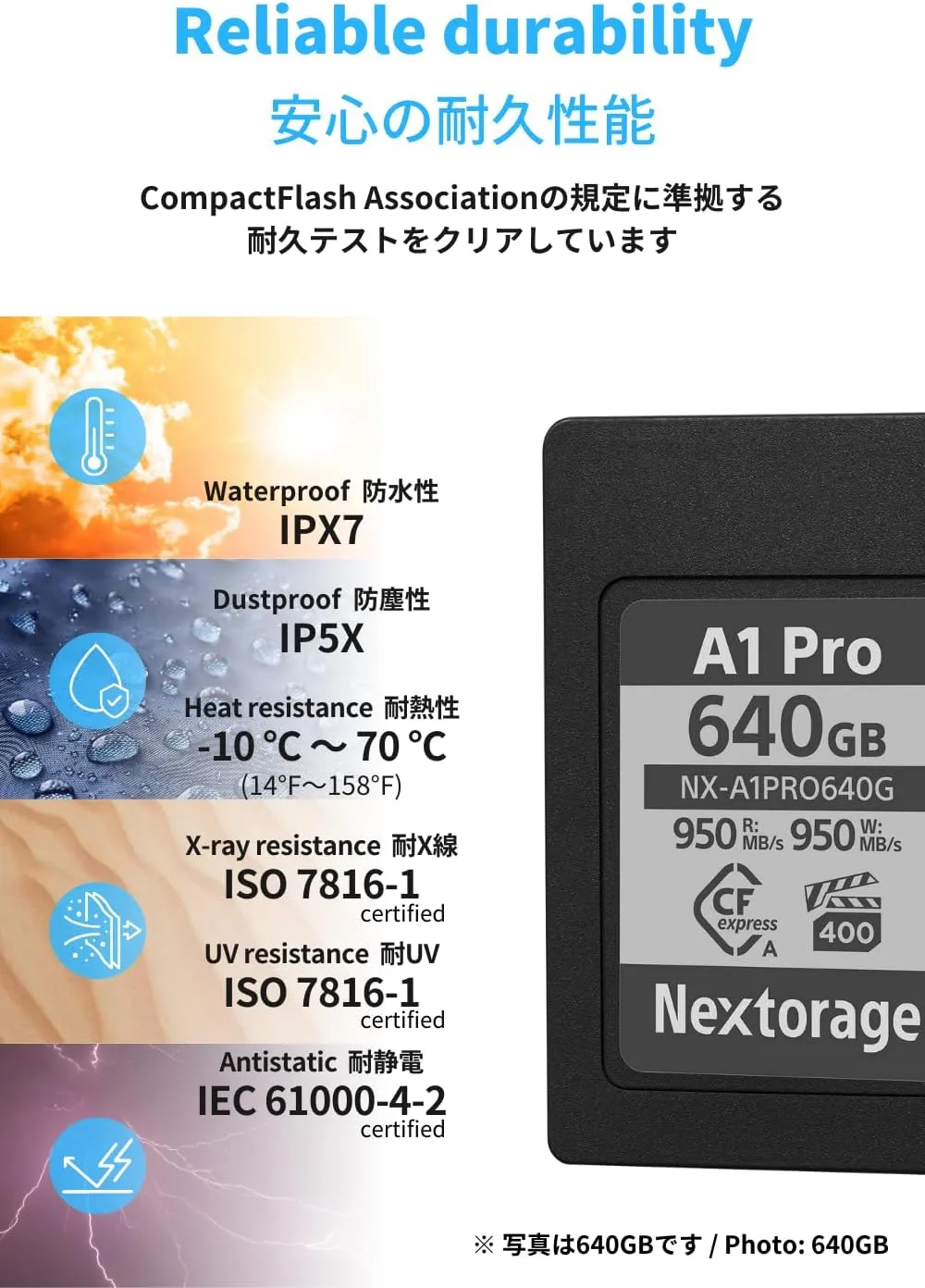 Nextorage Japan CFexpress Type A Card NX-A1PRO 160GB VPG 400 Urtla Fast Read 950MB/s Write 950MB/s