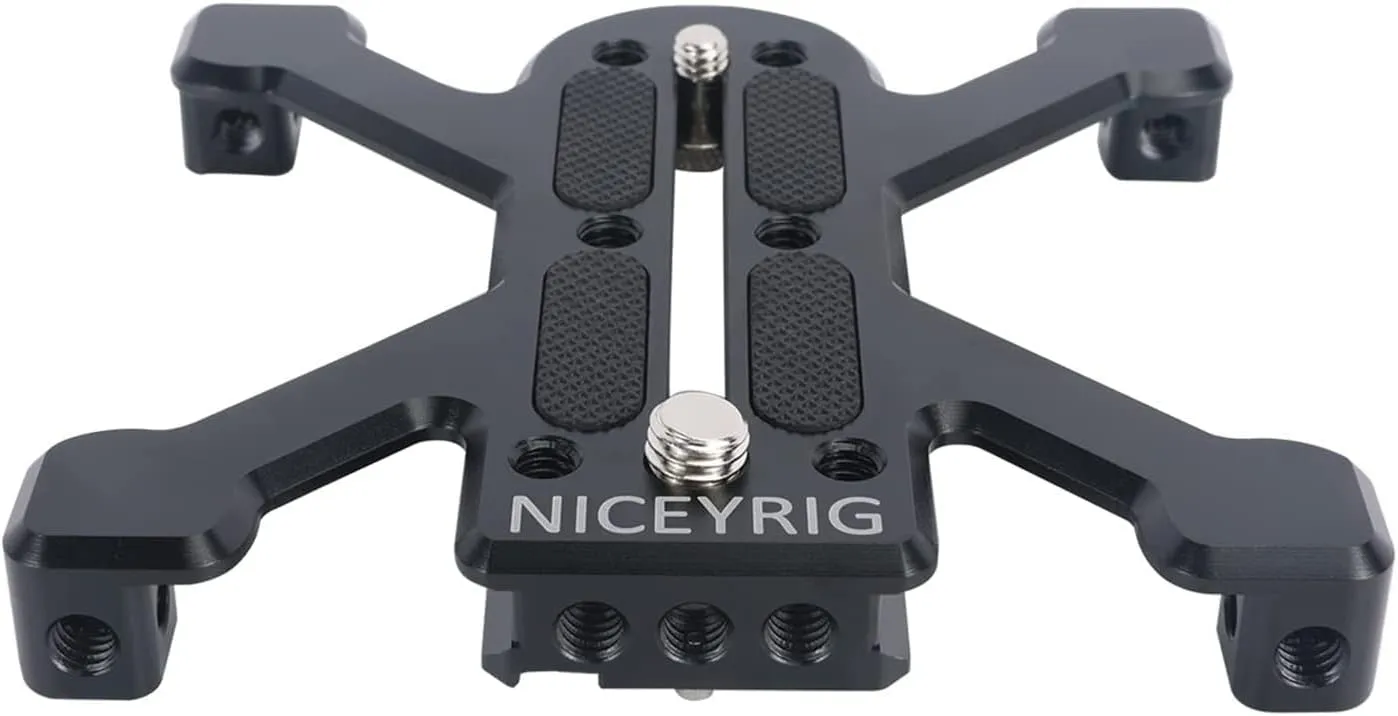 NICEYRIG Quick Release Plate for Arca-Swiss Standard, Tripod/Ground Shooting Switch Plate with Four-feet Stand Support for Heavy Camera, Camcorder - 520