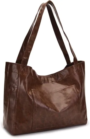 NICOLE & DORIS Large Shoulder Tote for Women - Casual Soft Leather PU Shopping Handbag - Travel Work Hobo Bag