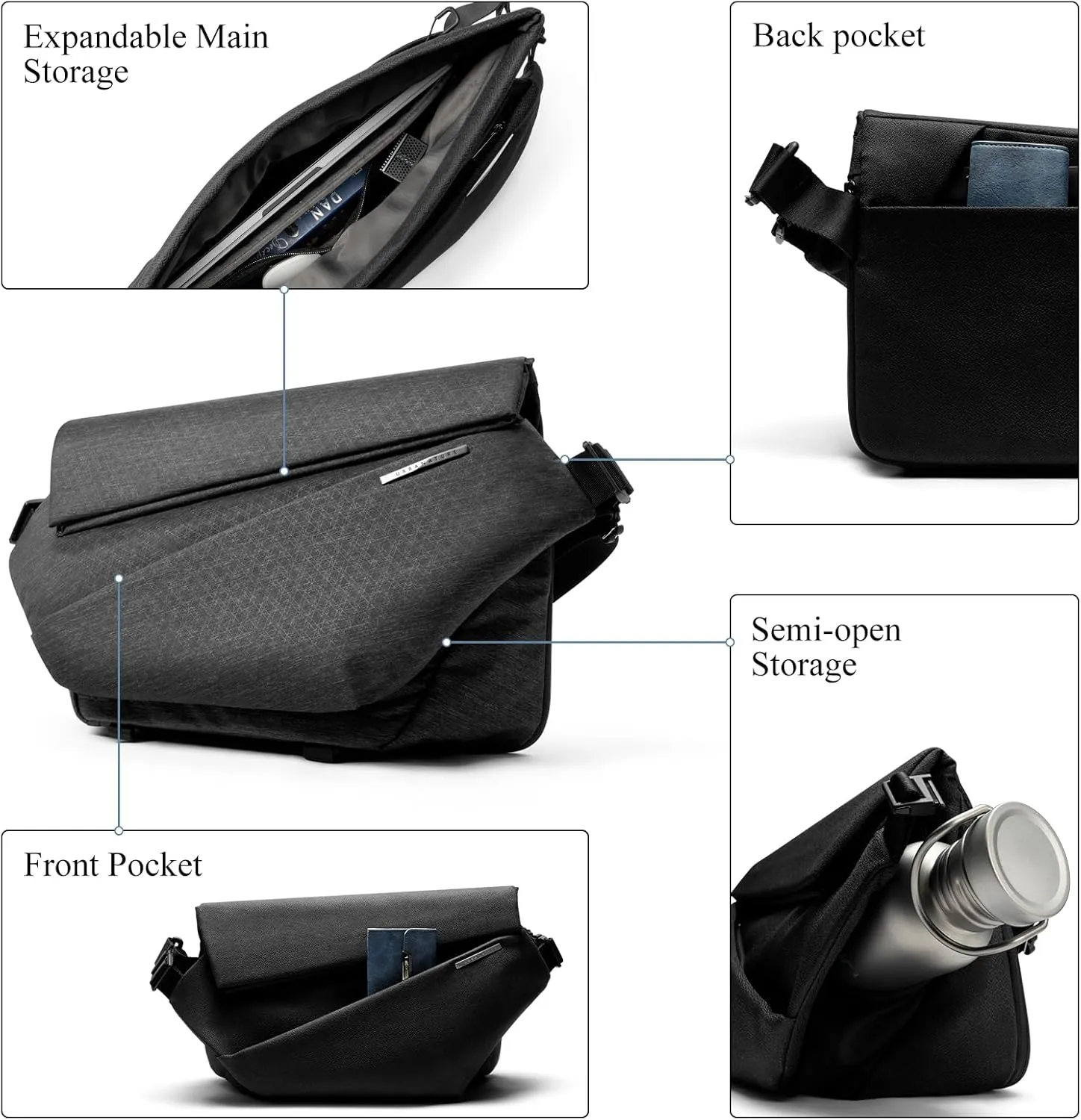 NIID Radiant Mega Sling Bag for Men - Crossbody Bag Chest Shoulder Backpack Messenger Perfect for Travel Work Urban Outdoor