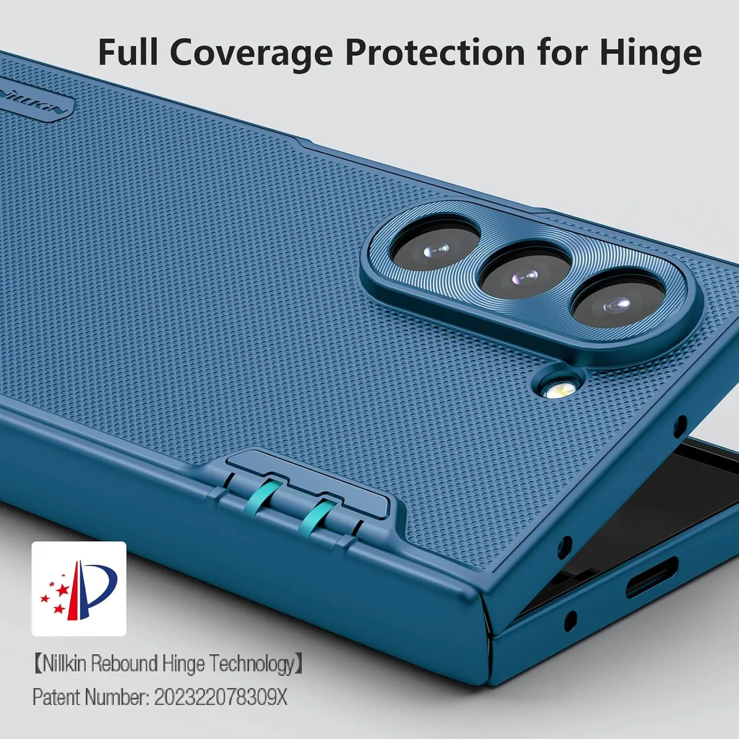 Nillkin for Samsung Galaxy Z Fold 6 Case with Screen Protector, Hinge Protection, Frosted Matte Texture Ultra Slim Fit Protective Phone Case for Galaxy Z Fold 6 Blue