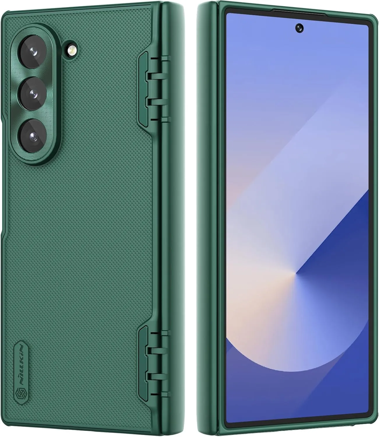 Nillkin for Samsung Galaxy Z Fold 6 Case with Screen Protector, [Hinge Protection][Wireless Charging] Frosted Matte Texture Ultra Slim Fit Protective Phone Case for Galaxy Z Fold 6 Case Green