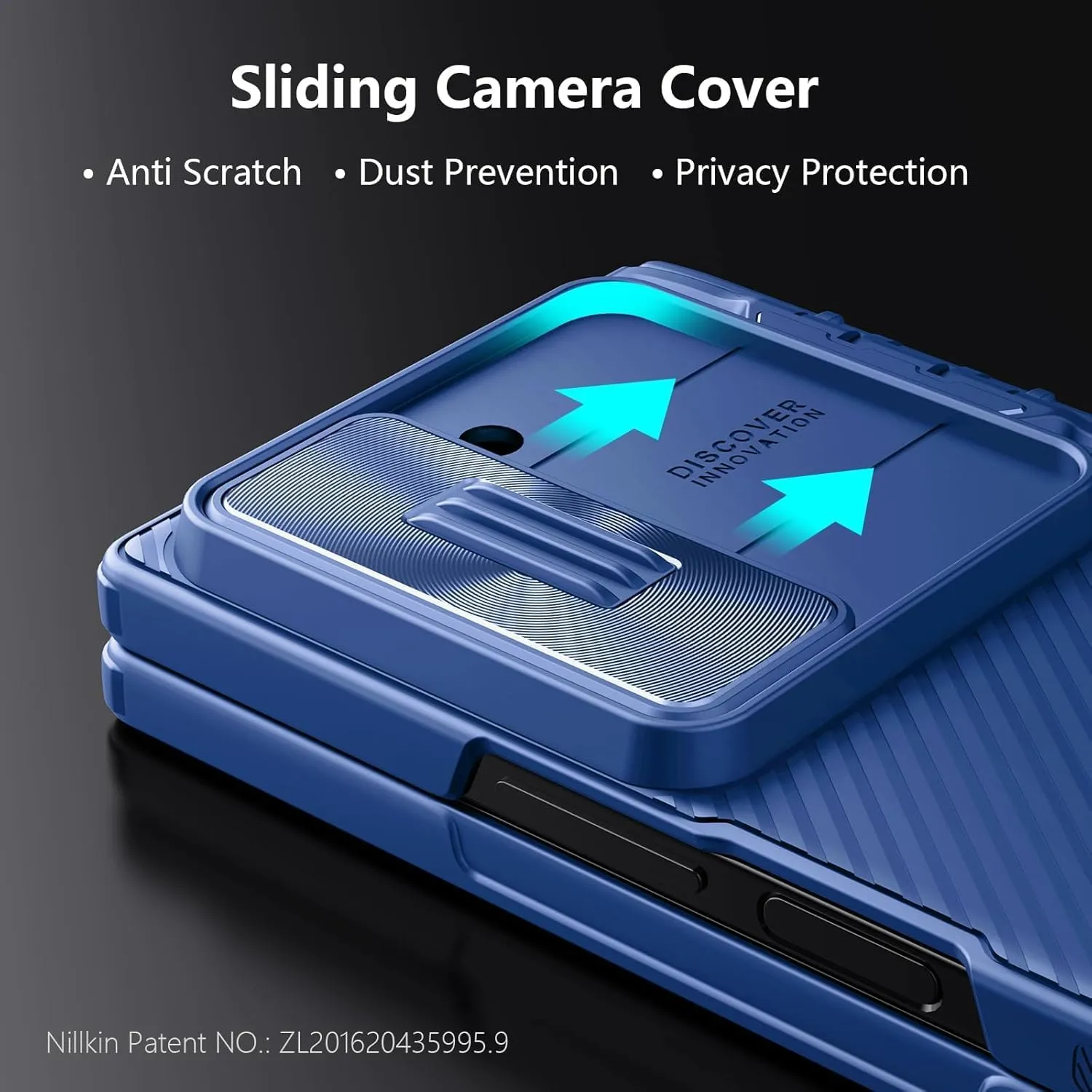 Nillkin for Samsung Galaxy Z Fold 6 Case with Stand, Built-in [Camera Lens Protector] [Hinge Protection] [ Screen Protector] Full Cover Slim Thin Protective Phone Case for Galaxy Z Fold 6 2024, Blue