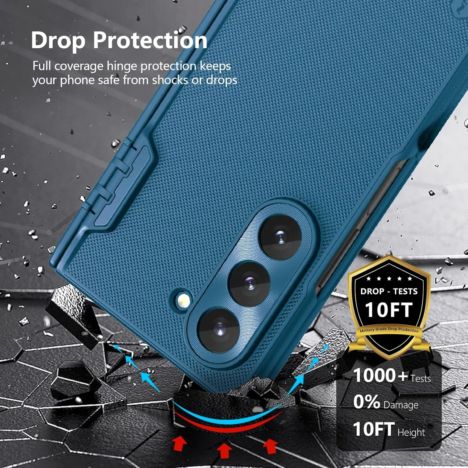 Nillkin for Samsung Galaxy Z Fold 6 Magnetic Case with Screen Protector, [Compatible with MagSafe][Hinge Protection] Frosted Texture Slim Fit Protective Phone Case for Galaxy Z Fold 6 Case Blue
