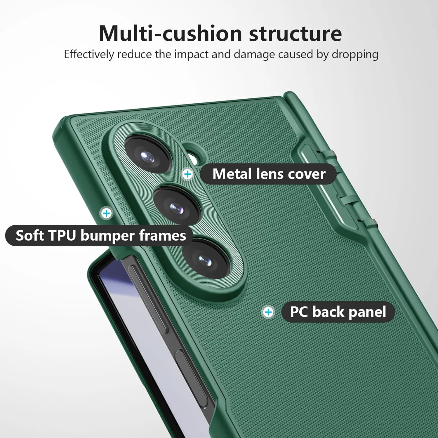 Nillkin for Samsung Galaxy Z Fold 6 Magnetic Case with Screen Protector, [Compatible with MagSafe][Hinge Protection] Frosted Texture Slim Fit Protective Phone Case for Galaxy Z Fold 6 Case Green