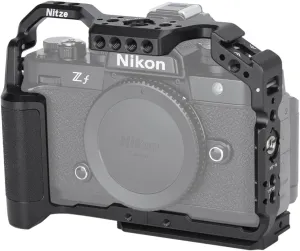 Nitze Zf Cage for Nikon Z f Camera with Built-in Hand Grip, NATO Rail, Cold Shoe and Arca Swiss Quick Release Plate, Compatible with Tripods and Gimbals - T-N03A