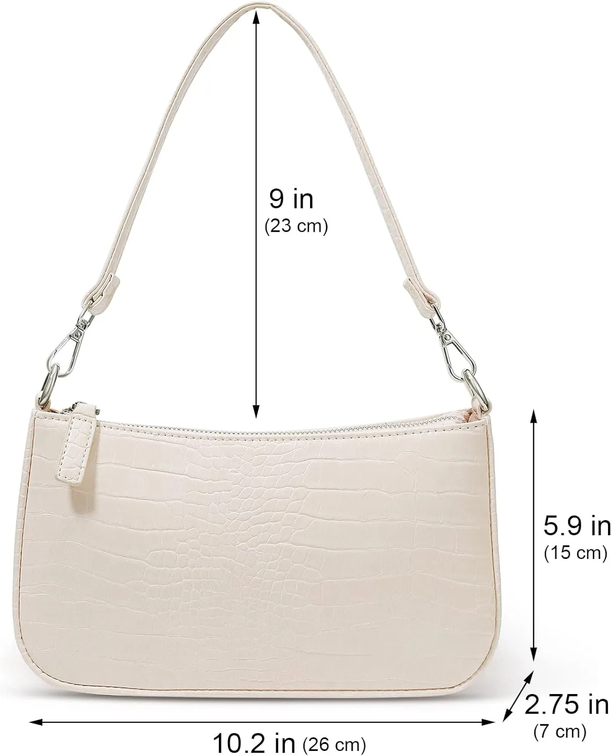 NIUEIMEE ZHOU Small Shoulder bag with 2 Removable Straps Cross Body Clutch Purse Handbag for Women