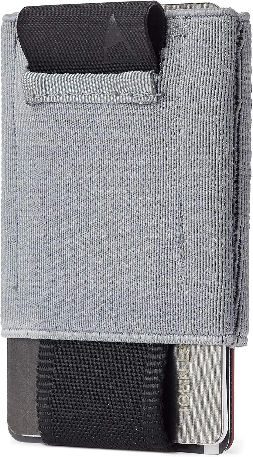 NOMATIC Minimalistic Wallet for Men and Women - Slim Wallet Fits In Front Pocket - Holds 4-15 Cards - Hidden Cash Holder and Key Holder Pocket (Gray)
