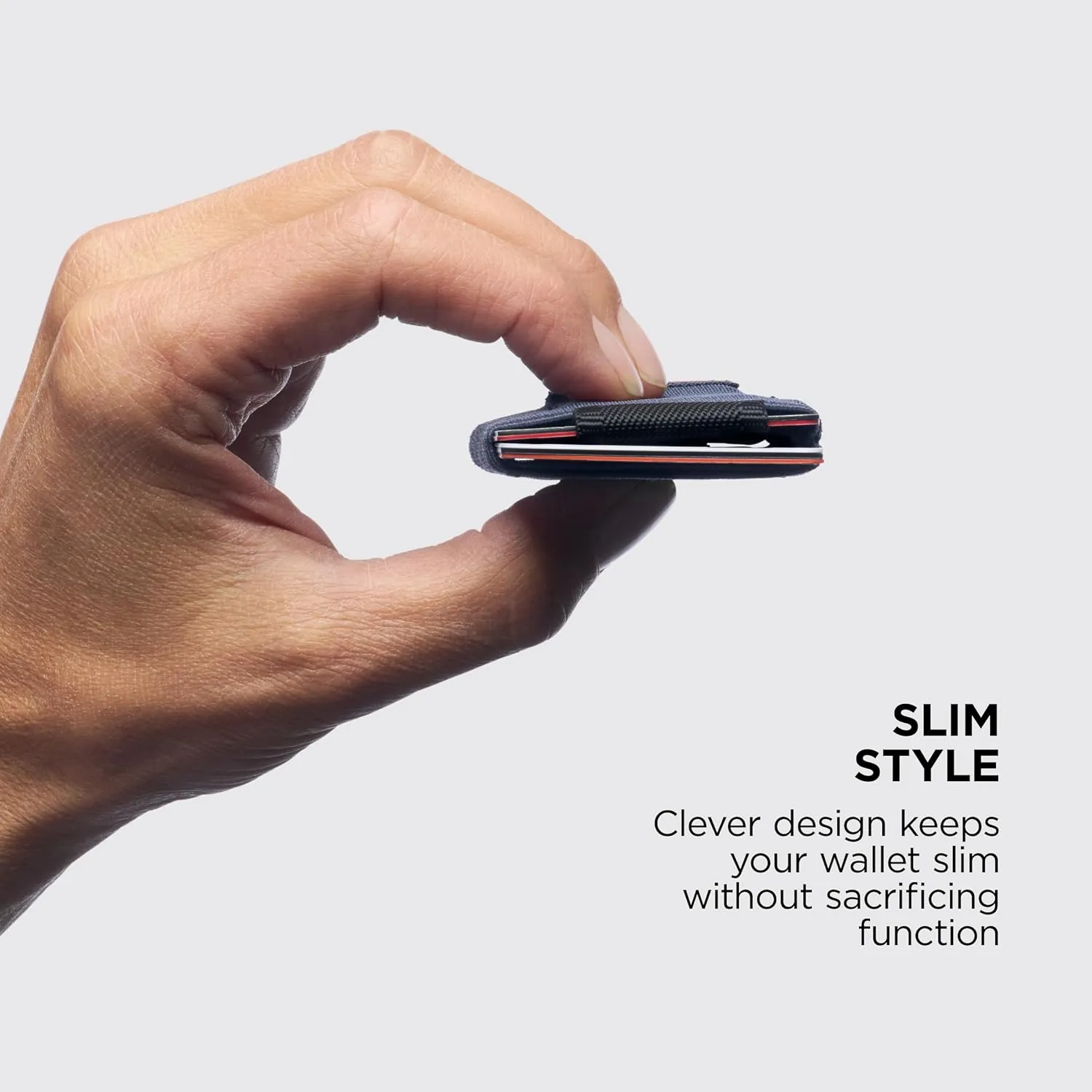 NOMATIC Minimalistic Wallet for Men and Women - Slim Wallet Fits In Front Pocket - Holds 4-15 Cards - Hidden Cash Holder and Key Holder Pocket (Gray)