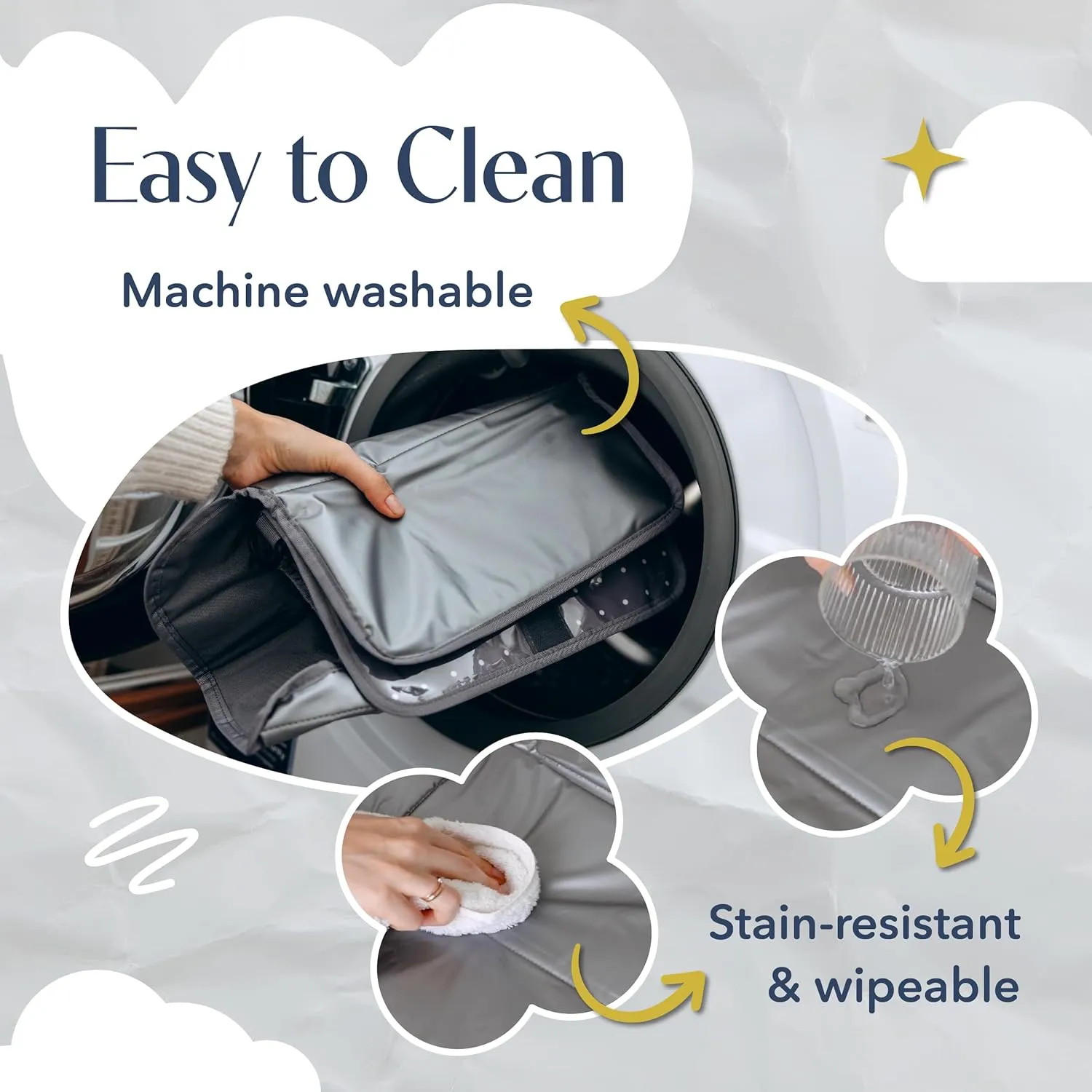 Non-Toxic Safe | Portable Diaper Changing Pad | Fits Most Public Changing Tables | Portable Changing Pads | Touchscreen Friendly and Wipes& Cream Pockets | Changing pad Portable | Japanese (Grey)