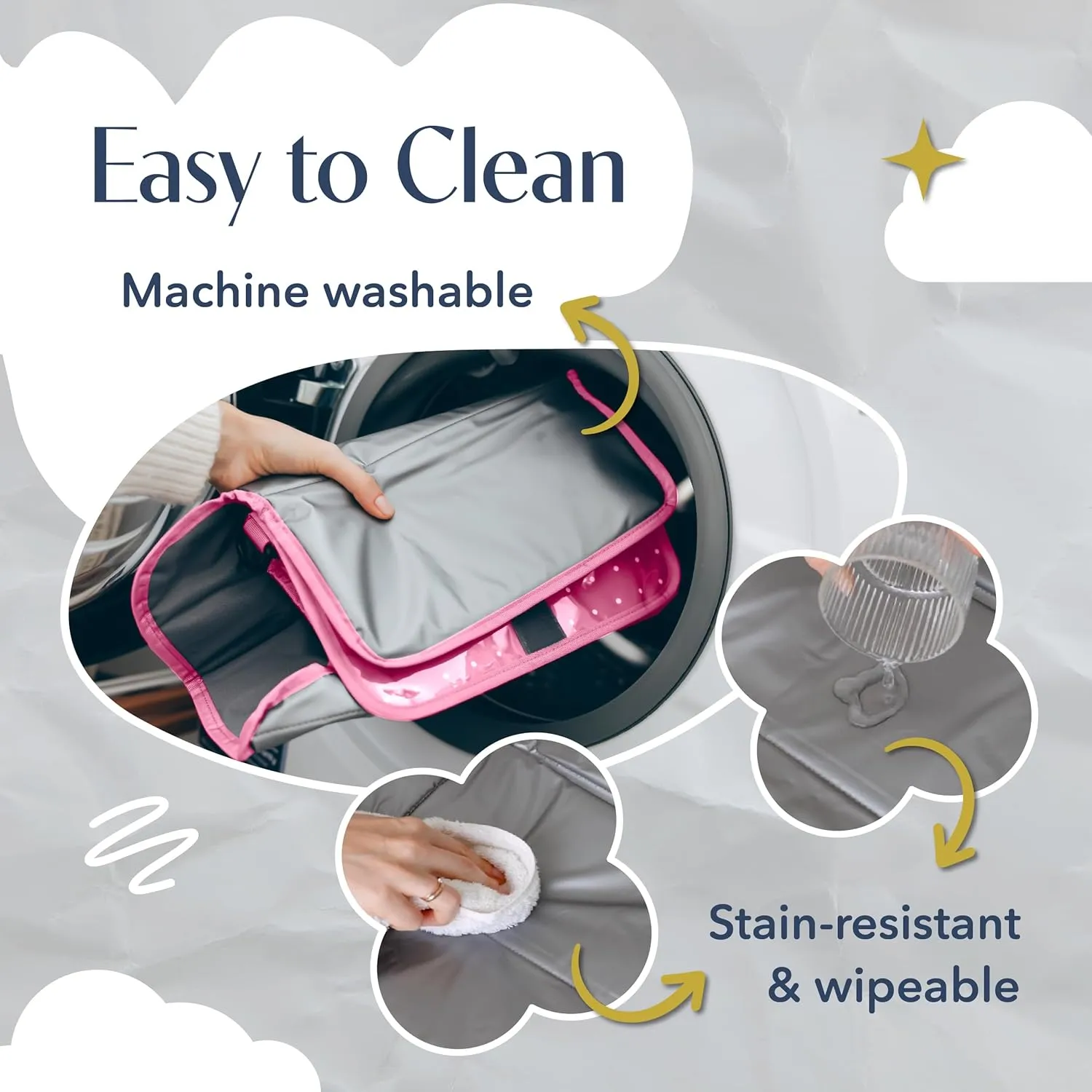 Non-Toxic Safe | Portable Diaper Changing Pad | Fits Most Public Changing Tables | Portable Changing Pads | Touchscreen Friendly and Wipes& Cream Pockets | Changing pad Portable | Japanese (Pink)