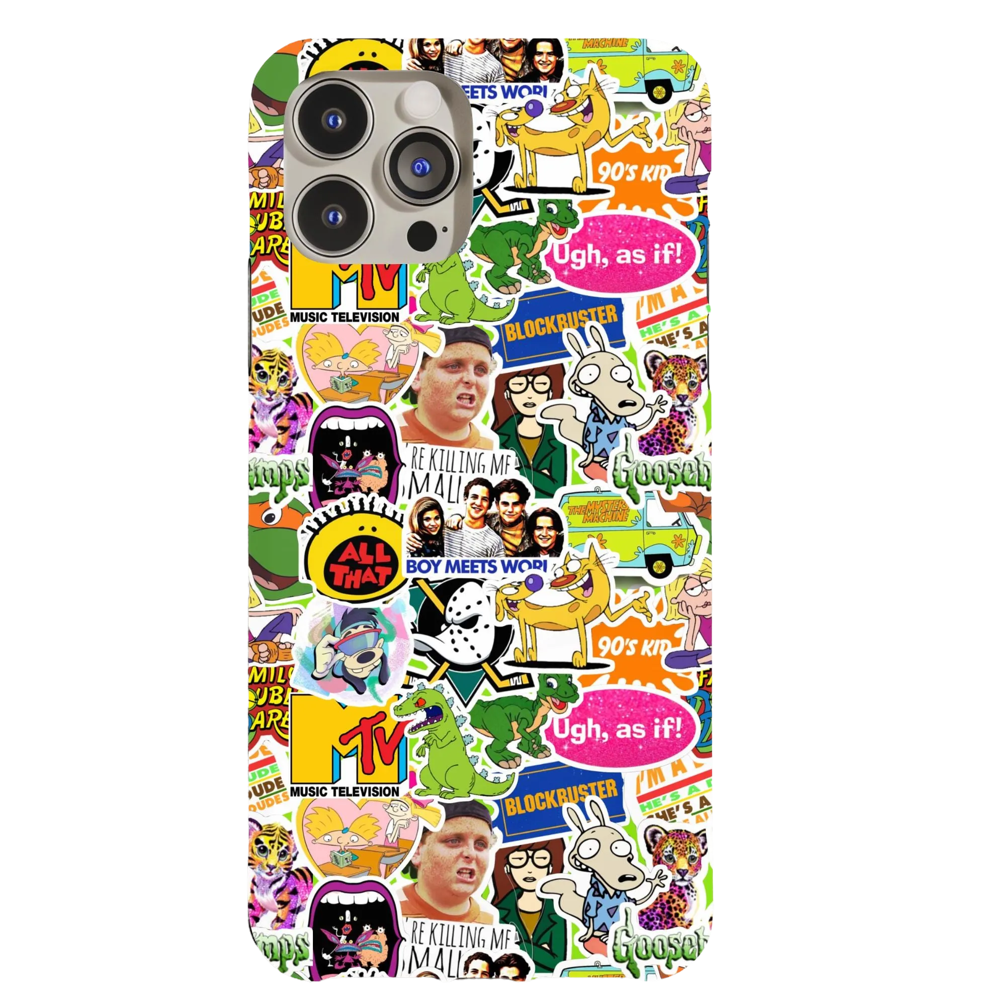 Nostalgic 90s TV Stickers Phone Case