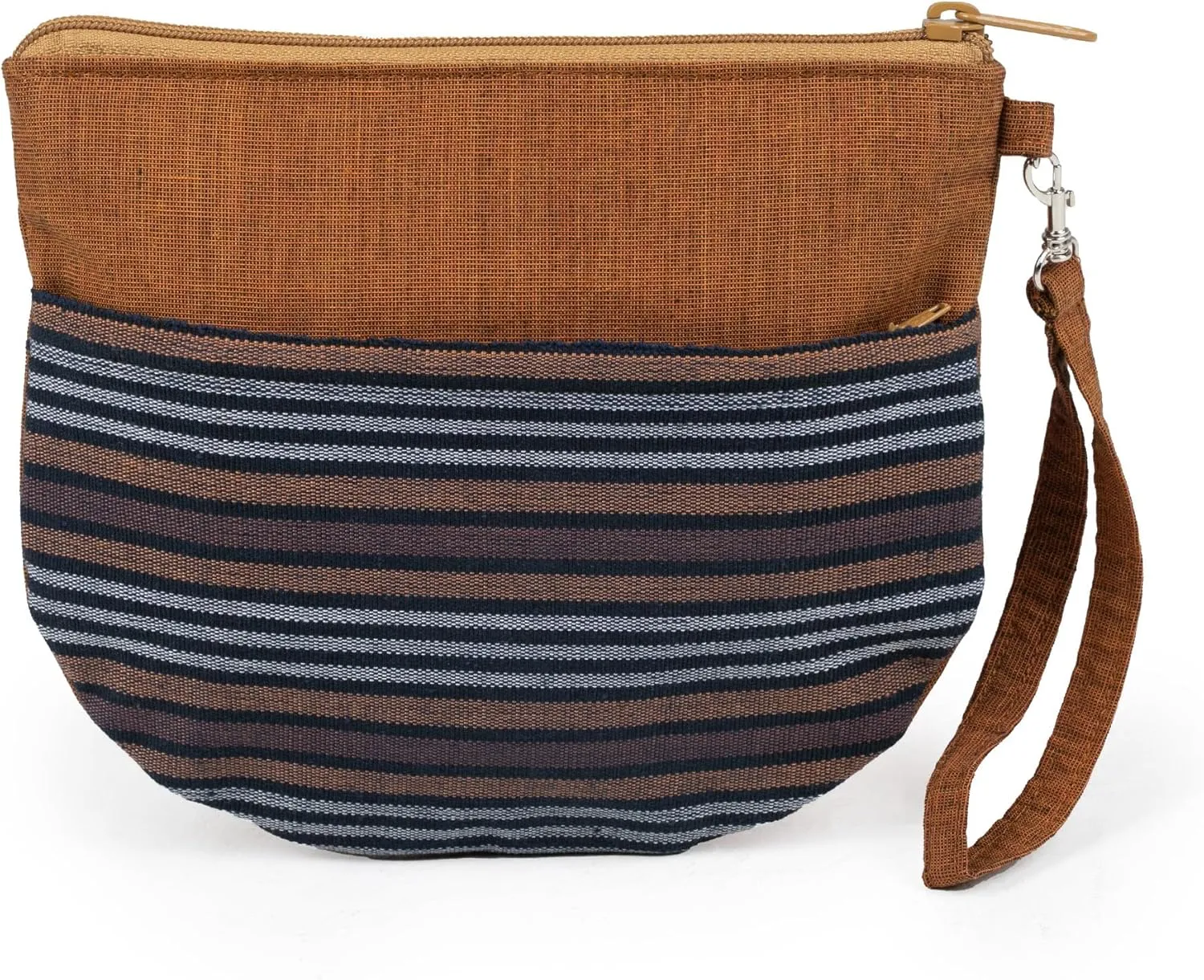 NOVICA Black 100% Cotton Clutch Wristlet, Lurik Sphere Brown'