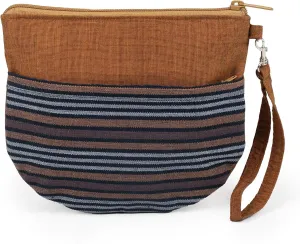 NOVICA Black 100% Cotton Clutch Wristlet, Lurik Sphere Brown'