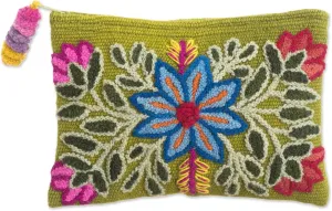 NOVICA Multicolor Alpaca Clutch Bag, Floral Flourish'
