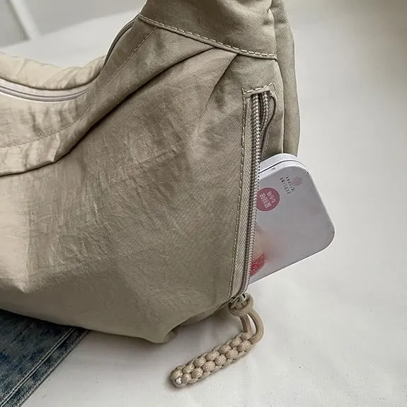 Nylon Crescent Crossbody Bag for Women Luna Bag Dumpling Bag Hobo Bag Moon Shoulder Bag