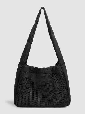 Nylon Shoulder Bag Large Casual Hobo Handbag Solid Color Work Shopping Bag Underarm Bag for Women Work Shopping Trave