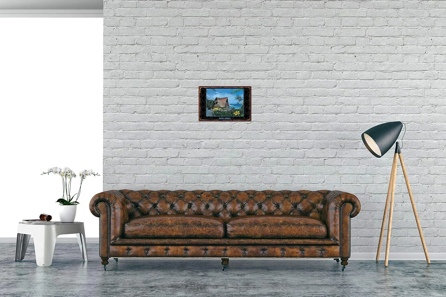 Oahu Hawai'i Hawaiian Hale Rustic Metal Art Print from Painting by Artist Scott Westmoreland 11.5" x 17.5"