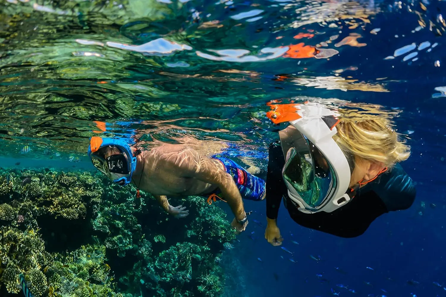 OCEAN REEF - Aria QR   Quick Release Snorkeling Mask - Full Face Snorkeling Mask - 180 Degree Underwater Vision - 8 Colours and 4 Sizes