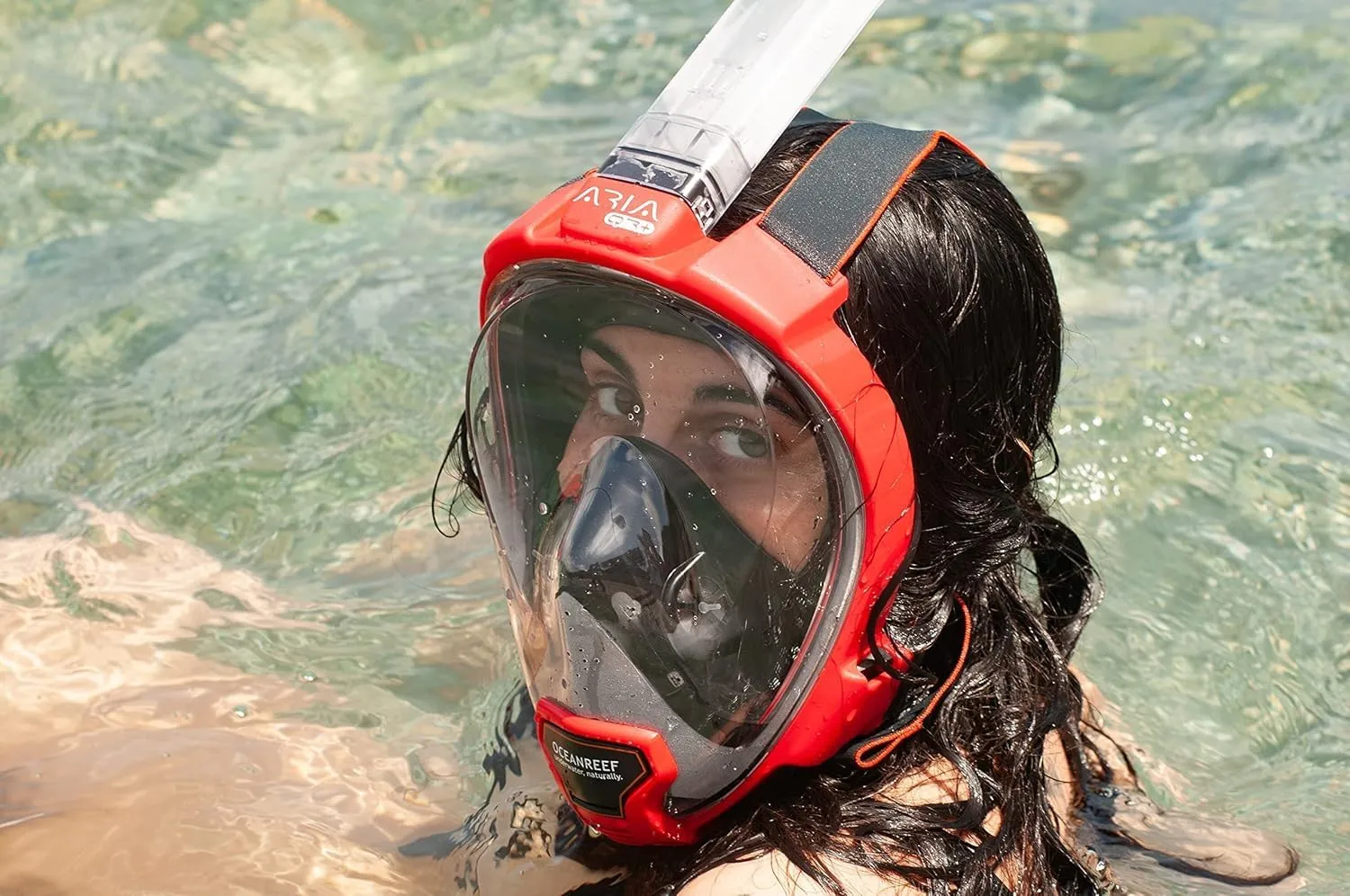 OCEAN REEF - Aria QR   Quick Release Snorkeling Mask - Full Face Snorkeling Mask - 180 Degree Underwater Vision - 8 Colours and 4 Sizes
