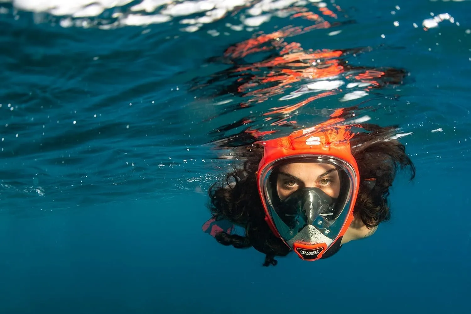 OCEAN REEF - Aria QR   Quick Release Snorkeling Mask - Full Face Snorkeling Mask - 180 Degree Underwater Vision - 8 Colours and 4 Sizes