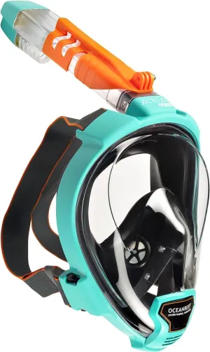 OCEAN REEF - Aria QR   Quick Release Snorkeling Mask - Full Face Snorkeling Mask - 180 Degree Underwater Vision - 8 Colours and 4 Sizes