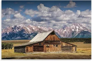Old Wooden Barn, TA Moulton Barn, Mormon Row, The Great Tetons Poster Natural Landscape Still Life Prints Canvas Wall Art Posters Room Aesthetics And Decor Home Modern Living Room Decor Gifts16x24inch