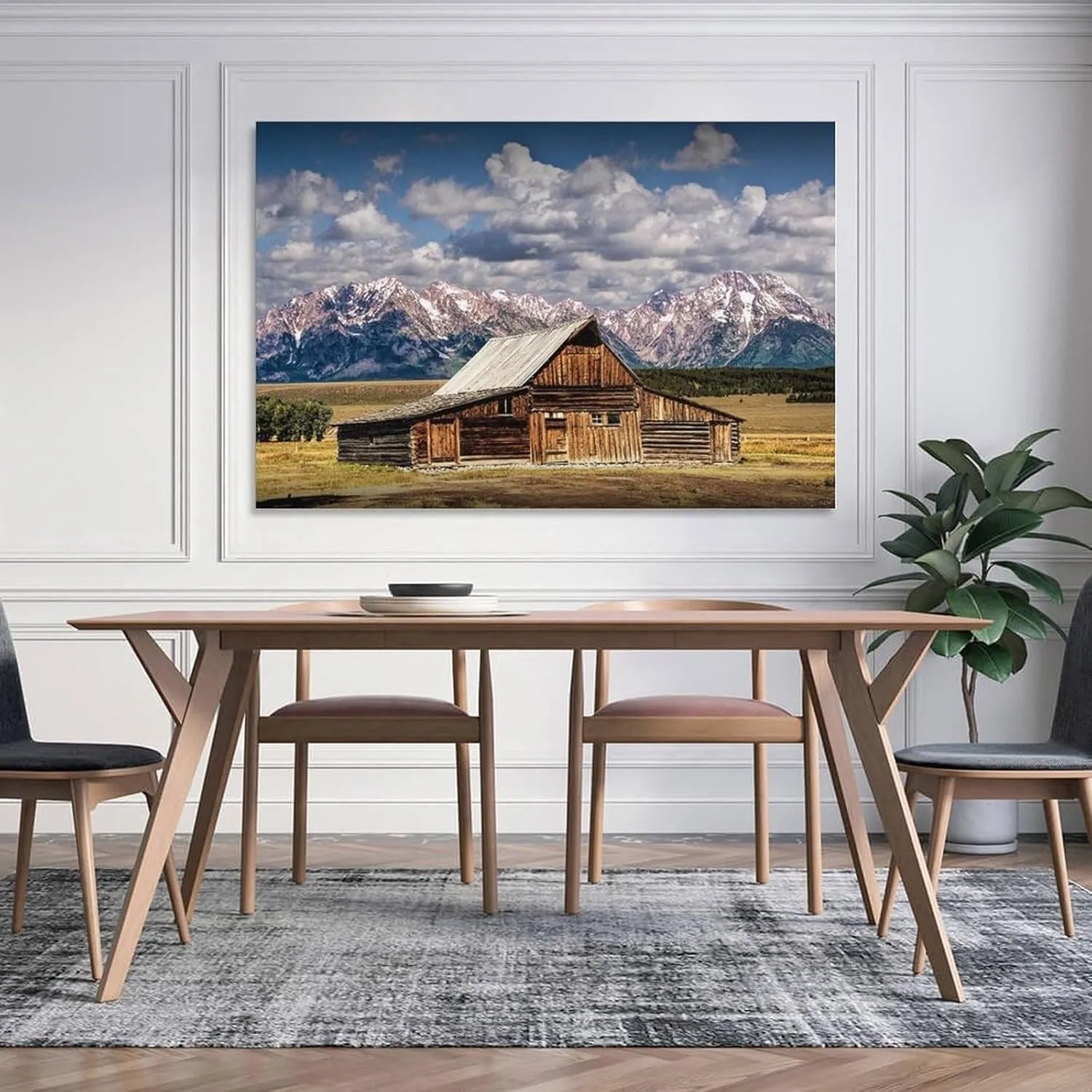 Old Wooden Barn, TA Moulton Barn, Mormon Row, The Great Tetons Poster Natural Landscape Still Life Prints Canvas Wall Art Posters Room Aesthetics And Decor Home Modern Living Room Decor Gifts16x24inch
