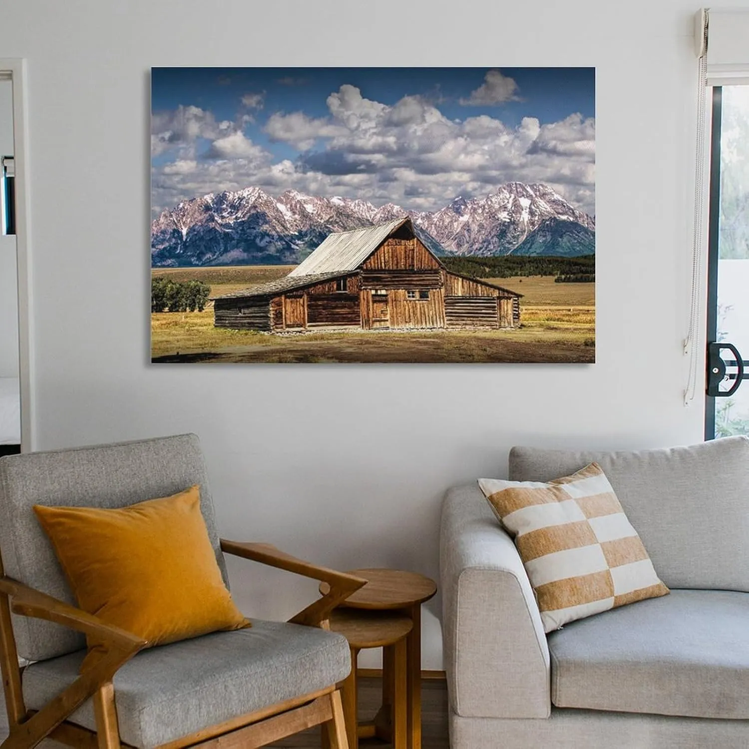 Old Wooden Barn, TA Moulton Barn, Mormon Row, The Great Tetons Poster Natural Landscape Still Life Prints Canvas Wall Art Posters Room Aesthetics And Decor Home Modern Living Room Decor Gifts16x24inch