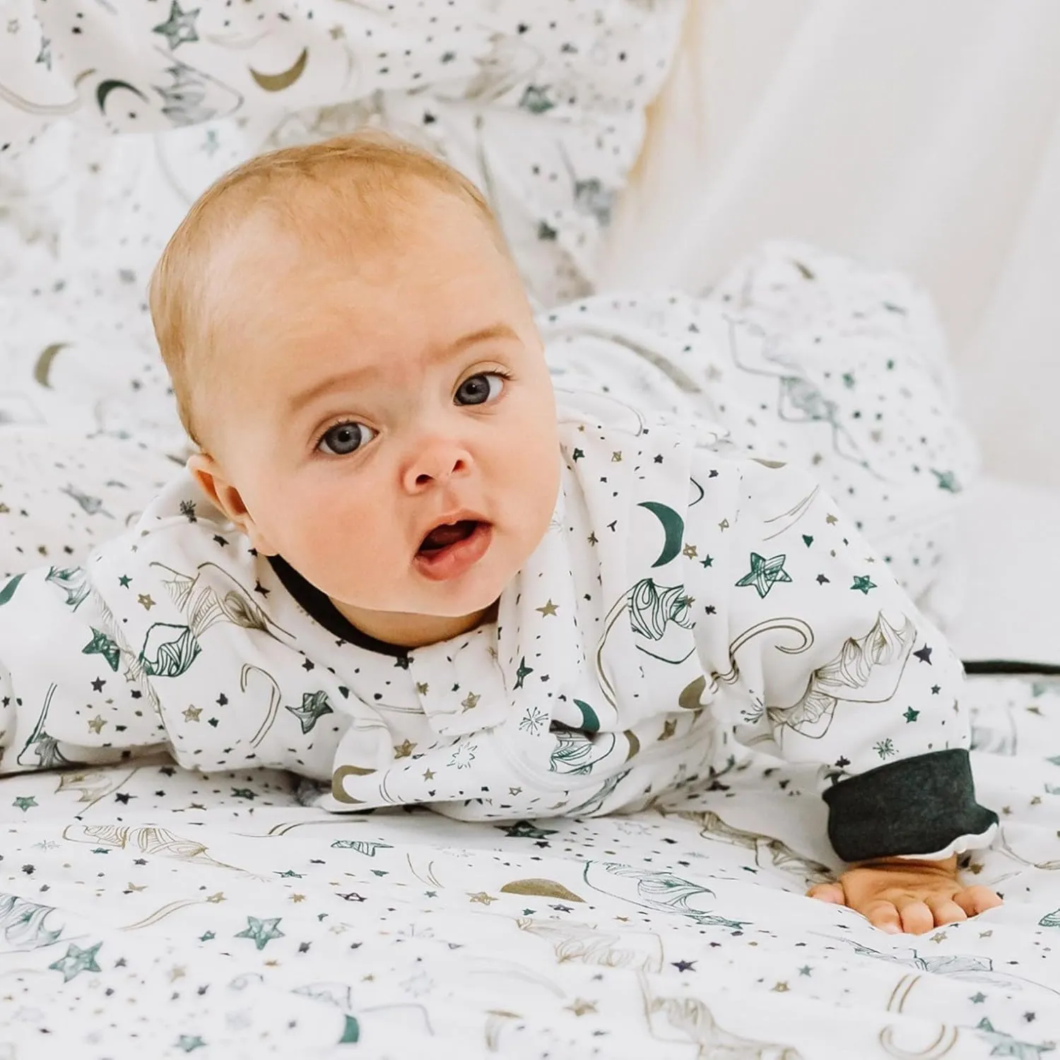 Organic Cotton Removable Long Sleeve Sleep Bag | 1.0 TOG | Ideal for Sensitive Skin