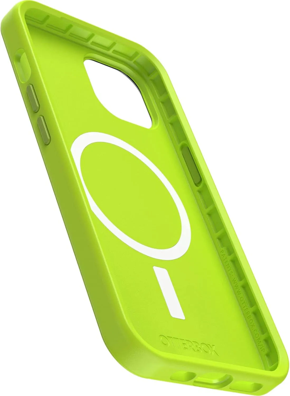 OtterBox iPhone 14 & iPhone 13 Symmetry Series  Case - Lime All Yours (Green), Ultra-Sleek, Snaps to MagSafe, Raised Edges Protect Camera & Screen