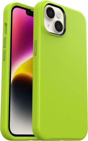 OtterBox iPhone 14 & iPhone 13 Symmetry Series  Case - Lime All Yours (Green), Ultra-Sleek, Snaps to MagSafe, Raised Edges Protect Camera & Screen